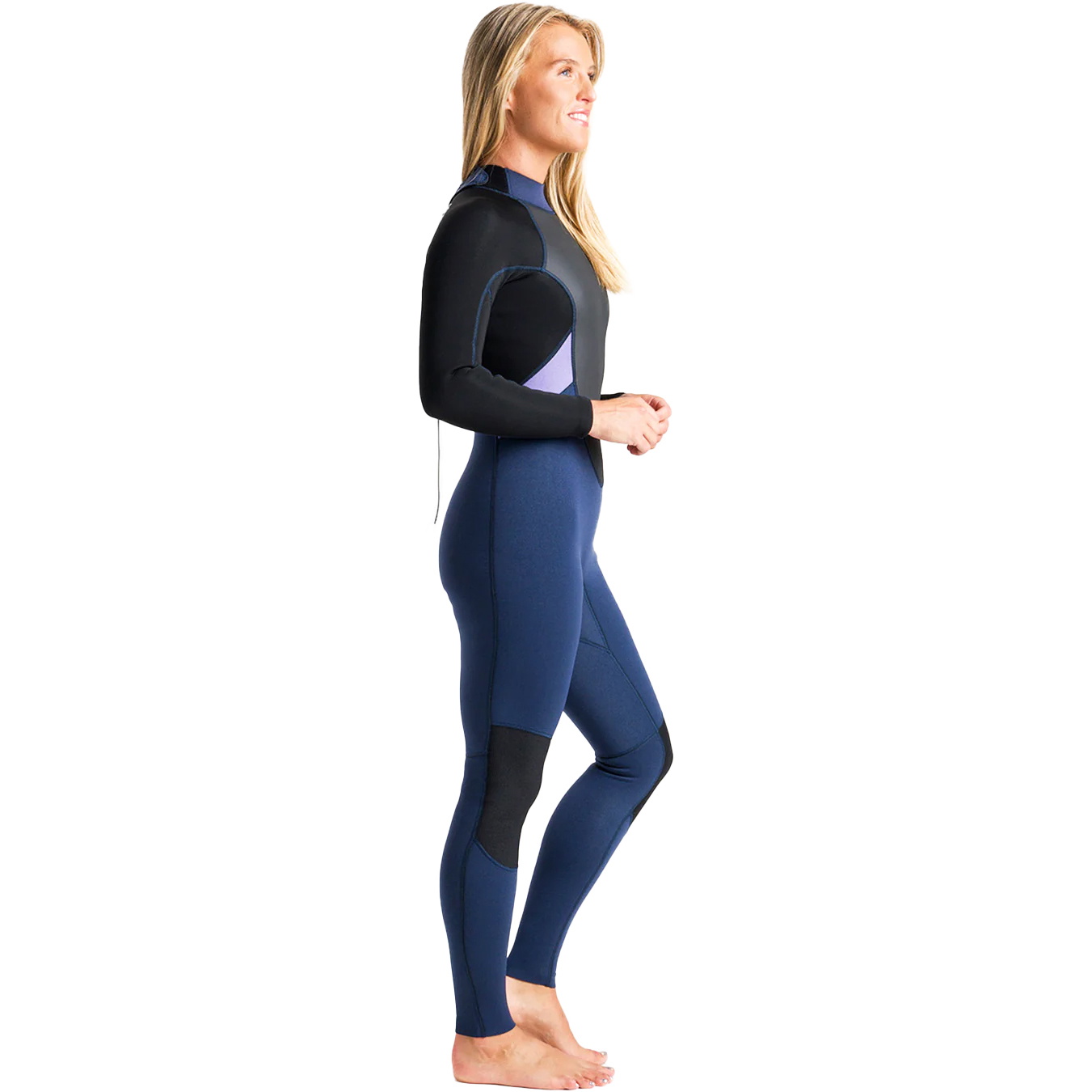 2026 C-Skins Femininos Element 3/2mm Back Zip Fato De Mergulho C-el32stw - Bluestone / Lilás / Preto